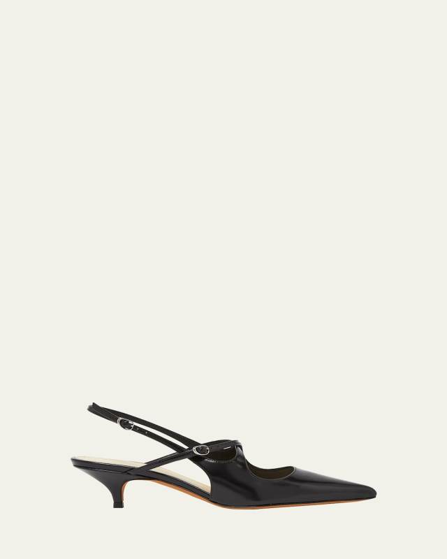 Slash Leather Crisscross Slingback Pumps
